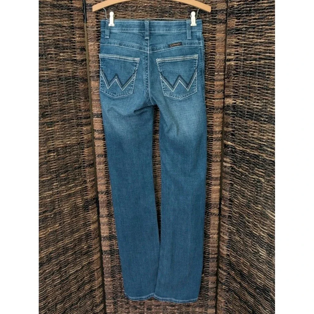 Wrangler Willow Ultimate Riding Jeans 1x36 Long Bootcut Flare Low Rise Rodeo - Picture 2 of 8